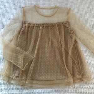 banana republic sheer overlay top